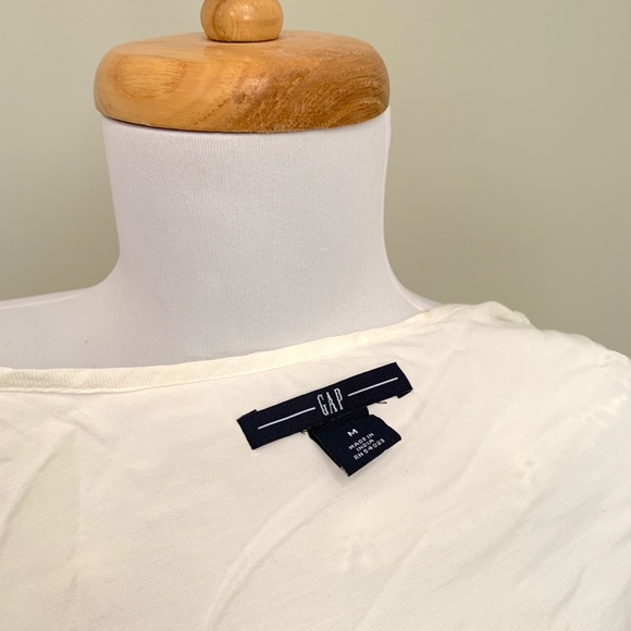 GAP White Wrap Front Ruffle Collar Blouse - Picture 4 of 4